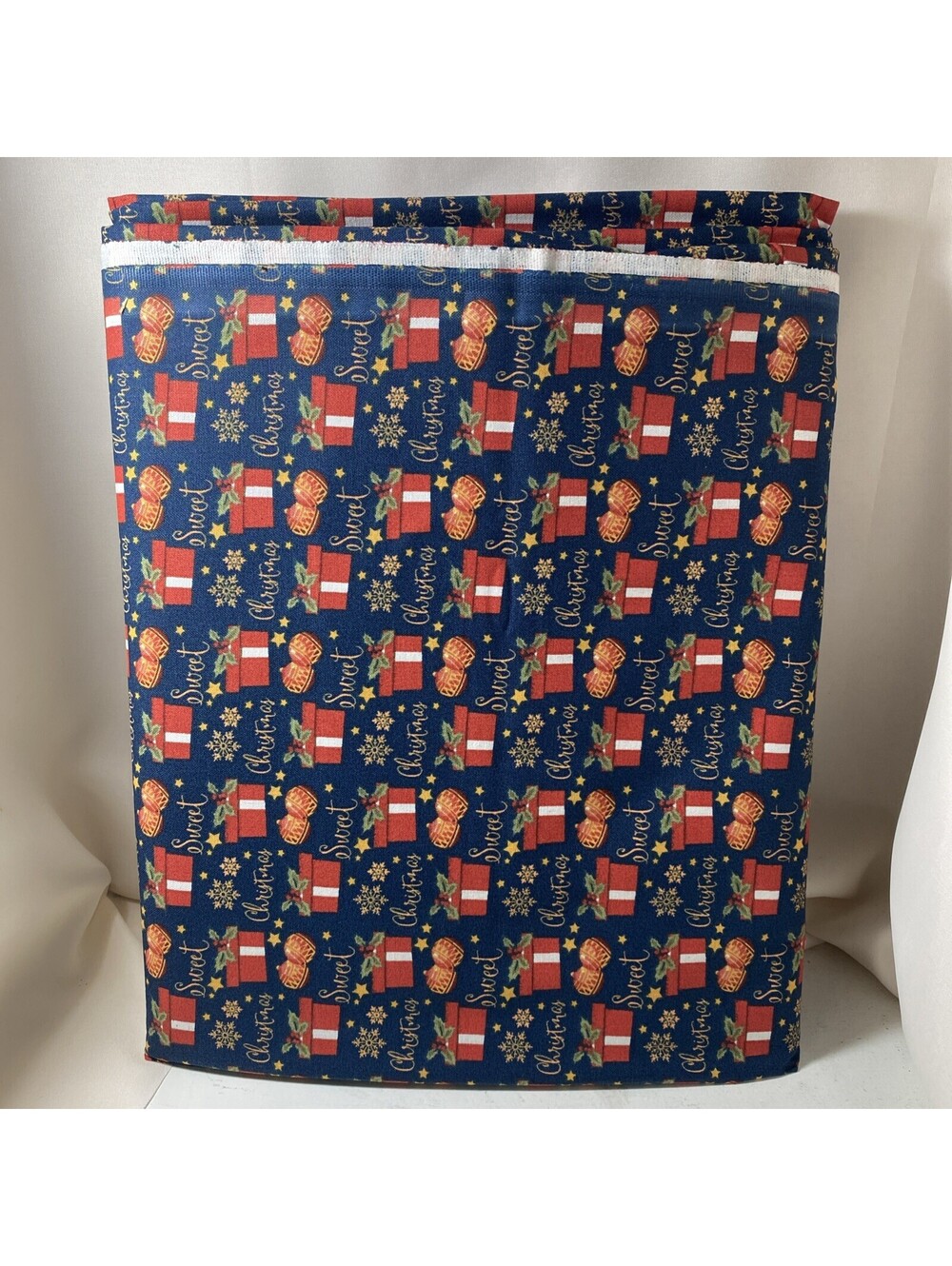 3 Yds Christmas Presents On Navy Background Fabric